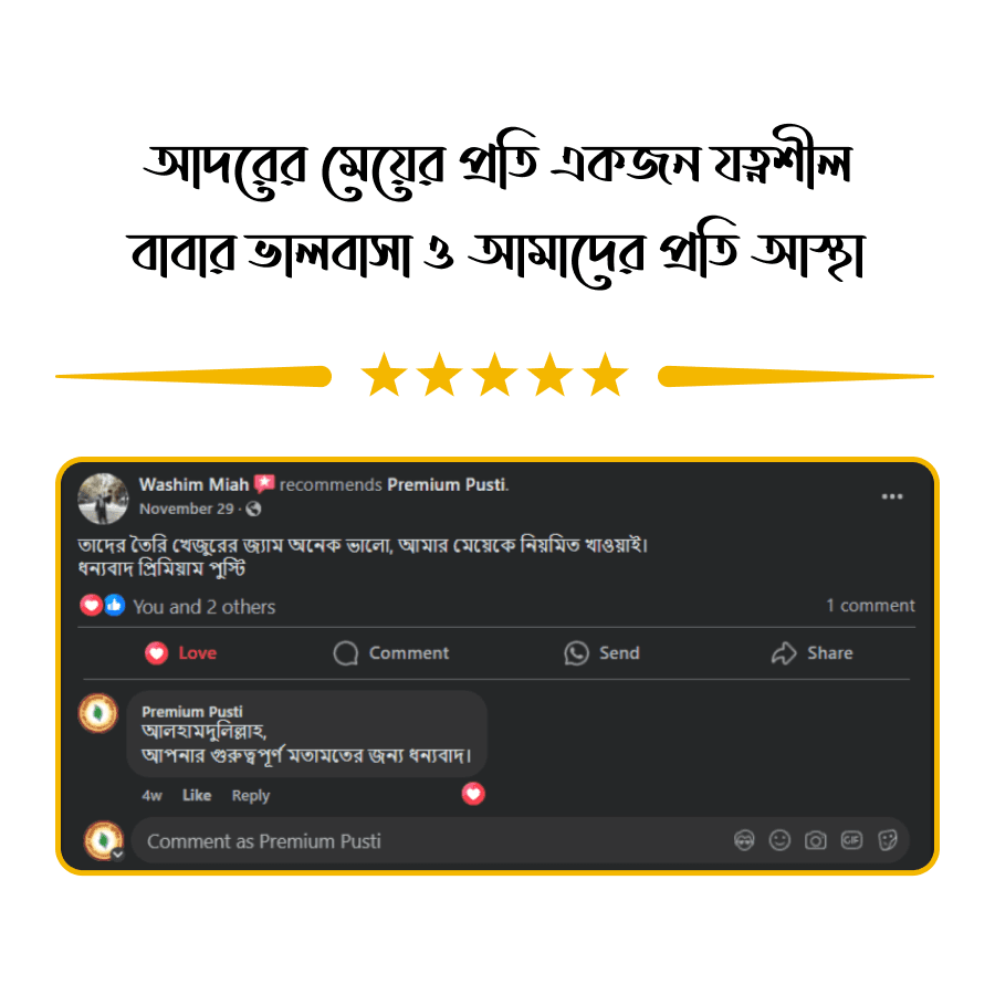 গ্রাহকের রিভিউ 3 - প্রিমিয়াম পুষ্টি ডেট জ্যাম